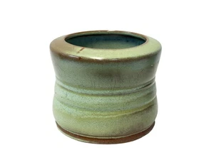 Vintage 1950's Frankoma Prairie Green 26C Crock Bowl Utensil Holder 4" Lazy Bone - Picture 1 of 4