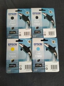Set 4 Tintenpatronen Epson T7601 T7604 T7605 T7608 NEU Versandangebot - Bild 1 von 9