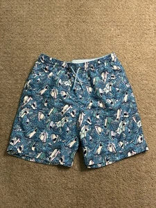 Cat & Jack Boys' Large (10/12) Shark Print Swim Trunks - Picture 1 of 5