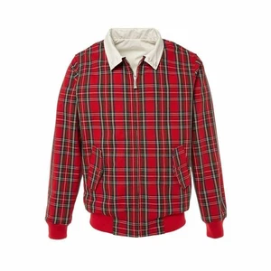 Harrington Stone/Tartan Wende Polycotton Original Marken Retro Jacke - Bild 1 von 2