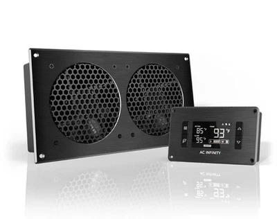 AIRPLATE T7, Cooling Fan System 12" Thermostat Control, Home Theater AV Cabinets - Image 1 of 3