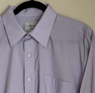 Camisa de vestir Linea Uomo para hombre 16,5-34/35 púrpura con botones manga larga mezcla de algodón Foto 1 de 4