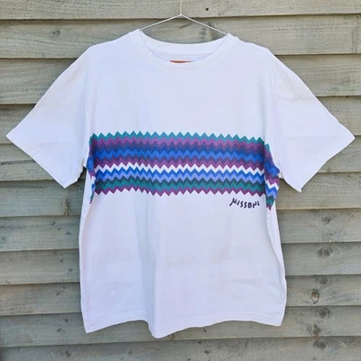 Camiseta Missoni Milano Zig-Zag Wave Para Hombre 2XL XXL Manga Corta Hecha en Italia Foto 1 de 4