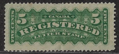 Canada — 1875-88, Registration Stamps #F2 MNG — Ref. 1888 - Image 1 of 2