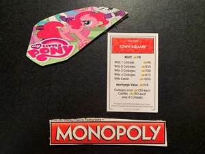 Monopoly   My Little Pony  TOWN SQUARE   Title Deed Card  2013 - Picture 1 of 3