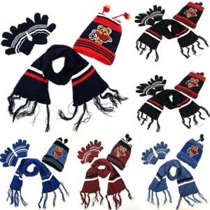 Winter Kid Hat Scarf Glove Set Knit Fleece Lined Beanie Warmer Boy 1-6 Year old - Picture 1 of 7