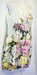 Ann Taylor Etuikleid Damen 14 seidig Blumen Frühling tailliert Garten klassisch - Bild 1 von 11