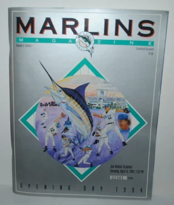 1994 Florida Marlins Opening Day program, numbered - Image 1 of 2