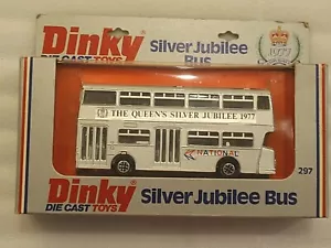 DINKY #297 QUEEN'S SILVER JUBILEE BUS IN ORIGINAL BOX GREAT CONDITION FREE SHIP - Picture 1 of 12