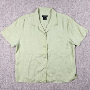 Bushwacker Women's XL 100% Linen Vintage Short Sleeve Button Lightweight Shirt - Picture 1 of 10