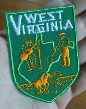 Vintage 1970s Embroidered State TRAVEL Patch WEST VIRGINIA WV Souvenir - Sew On