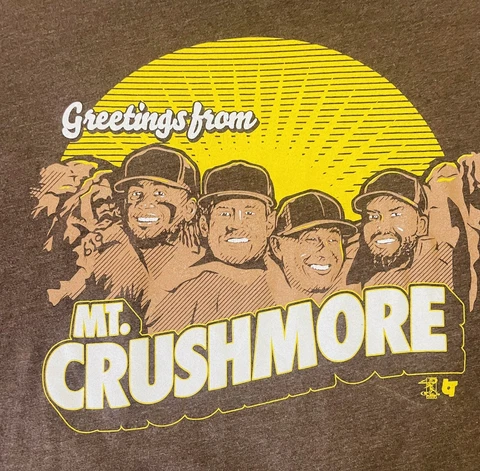San Diego Padres “Mt. Crushmore” T-shirt Tatis / Machado - BreakingT - LARGE Cover