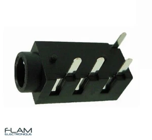 Connecteur à souder Jack 3,5mm Audio Stereo femelle Female Jack connector 4 pins - Foto 1 di 7