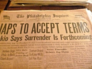 Vintage 1945 WW11 Newspaper Headlines 3 #2 - Picture 1 of 3