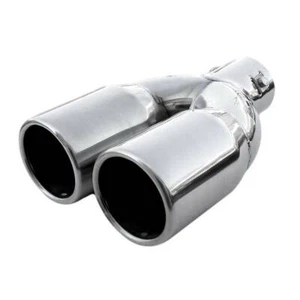 Silenziatore coda tubo scarico doppio cromato per Ford Fiesta Galaxy B C Max - Foto 1 di 6