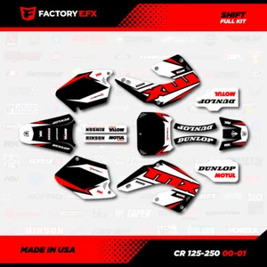 Kit de gráficos de carreras de cambio rojo negro blanco rojo adecuado para Honda Cr125 Cr250 00-01 CR 125 250 - Imagen 1 de 2