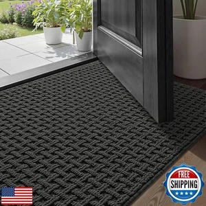 LUMI Washable Door Mat Indoor Entrance 24x36, Dirt Trapper Front Door Mats wi - Picture 1 of 5