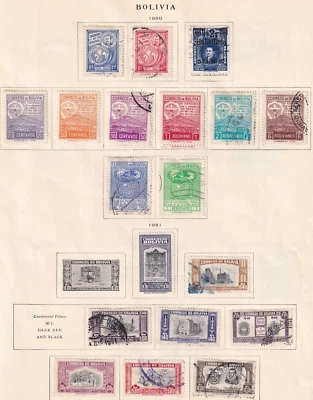 Bolivia 1949-1955 Collection on 9 Scott pages Mostly Used - Image 1 of 4