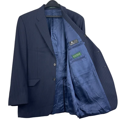 Ralph Lauren 42L 100% Wool Blazer Sport Coat Suit Jacket Navy Pinstripe Long - Image 1 of 4