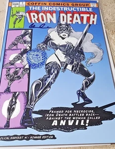 coffin comics Lady Death the indestructible Iron Death #1 signed - Picture 1 of 6