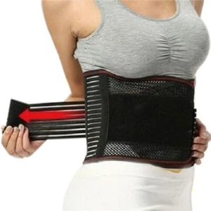 Adjustable Waist Belt Trainer Unisex Back Brace Spine Support Lumbar Corset Us L - Picture 1 of 48