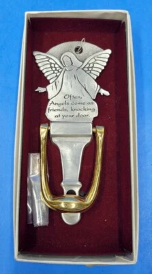 Llamador de puerta ángel de latón metálico vintage - religioso - nuevo Foto 1 de 4