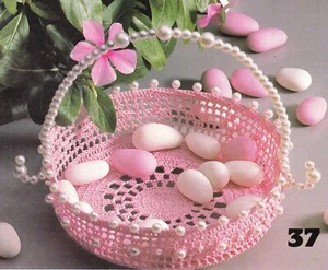LOVELY Springtime Pearl Studded Basket/CROCHET PATTERN INSTRUCTIONS ONLY - Picture 1 of 1