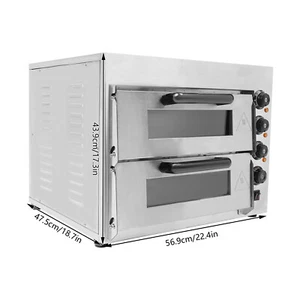 3000W Gastro Pizzaofen Pizza Backofen Pizzabackofen Pizza Ofen Schamottstein - Bild 1 von 24