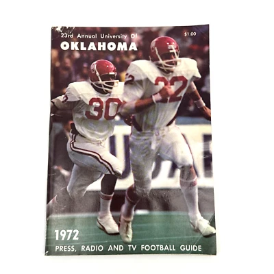 1972 Oklahoma Sooners Football Media Guide Greg Pruitt Joe Wylie Vintage - Image 1 of 2