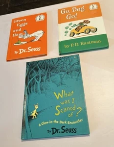 Vintage Dr. Seuss HC Books GREEN EGGS AND HAM-Go, Dog Go- What Was I Scared Of? - Picture 1 of 2