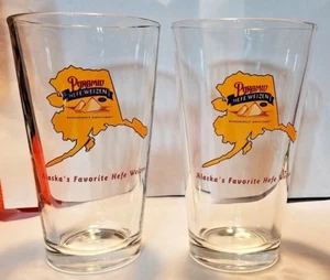 Lot of 2 Pyramid Hefe Weizen ALASKA'S Favorite Beer Bar Glass 16oz - Picture 1 of 3