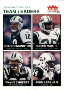 2003 Fleer Tradition Football #260 Chad Pennington Curtis Martin Chrebet Abraham
