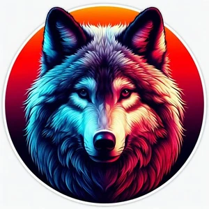 Wolf Animal Waterproof, UV Resistant Vinyl Sticker Decal - Picture 1 of 12