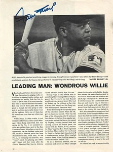 SAN FRANCISCO NEW YORK GIANTS LEGEND WILLIE MAYS SIGNED MAGAZINE PAGE SAY HEY - Picture 1 of 1