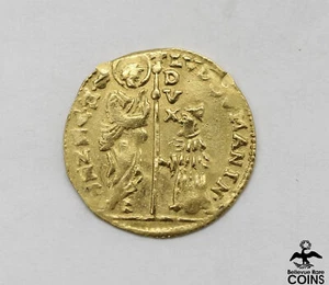 c. 1779-1789 Italy Venice 1 Zecchino Gold Coin 3.4g ~20mm Dia. Christ & St. Mark - Picture 1 of 5