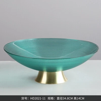 Empalme de metal marrón vidrio hogar mesa de té azúcar seco bandeja de frutas decoración suave Foto 1 de 4