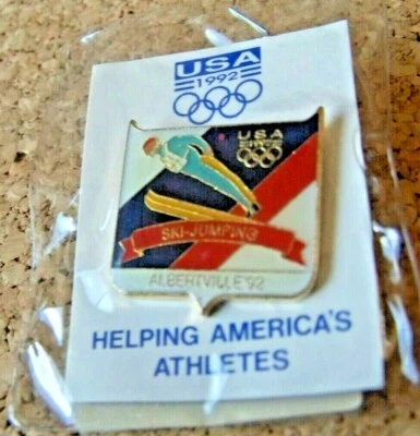 Prendedor de salto de esquí de los Juegos Olímpicos de Estados Unidos 1992 Albertville '92 Juegos Olímpicos de Invierno Foto 1 de 4