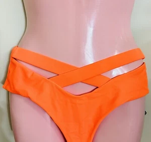 Parte inferior de bikini de natación Zaful naranja descarada para mujer talla 4 nueva con etiquetas - Imagen 1 de 4