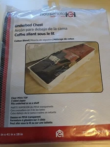 Under the Bed Storage Chest Clear 3 sided Zipper Cotton Poly Blend 6x41x 8 NEW - Picture 1 of 2