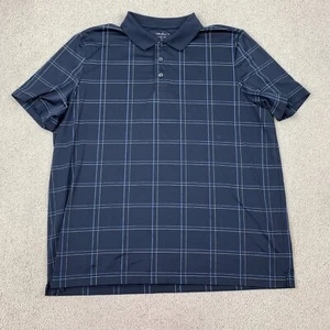 Croft & Barrow Performance Golf Polo Shirt Men's XXL Navy Windowpane Check - Picture 1 of 8