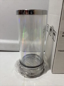 Modern Look Pillar Candle Holder Metal Glass Eternity Unbranded Unused - Picture 1 of 6