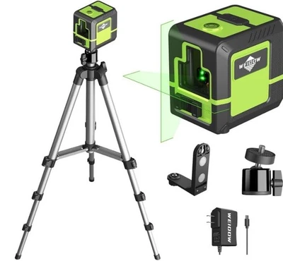 Weiddw 2 Lines Professional Laser Level with Tripod 360°Self Leveling - Image 1 of 4