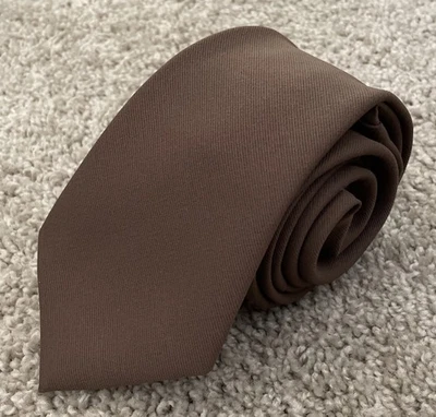 Мужской галстук Sears Store однотонный коричневый смесь шелка/полиэстера - Изображение 1 из 4
