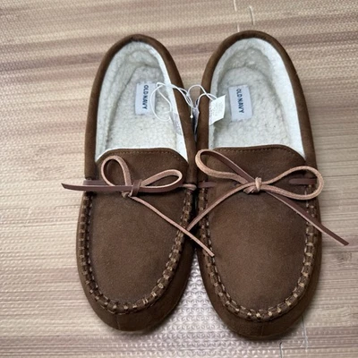 Viejo Azul Marino Acogedor Sherpa Mocasines Mujer Zapatillas Talla S (6-7) Especiado Azafrán Nuevo con Etiquetas Foto 1 de 4