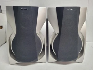 Pair of SONY SS-J50 6 Ohm Bookshelf Speakers - Gray With Black Grills - Picture 1 of 24