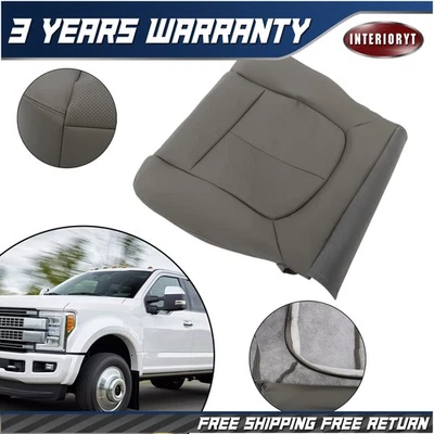 For 11-16 Ford F250 F350 F450 F550 XL Gray Front Driver Bottom Seat Cover - Image 1 of 4