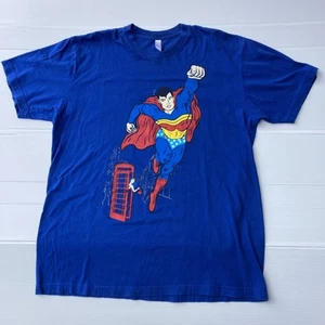 Shirt Woot Superman Wonder Woman Honey Wait! Blue Size XL T Shirt Made in USA - Picture 1 of 7