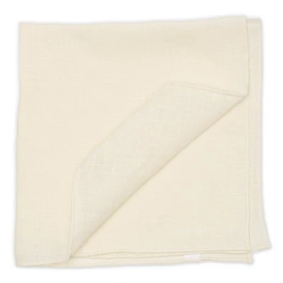 Cuadrado de bolsillo de lino blanco roto enrollado a mano VANNUCCI NUEVO 45 cm x 45 cm Foto 1 de 2