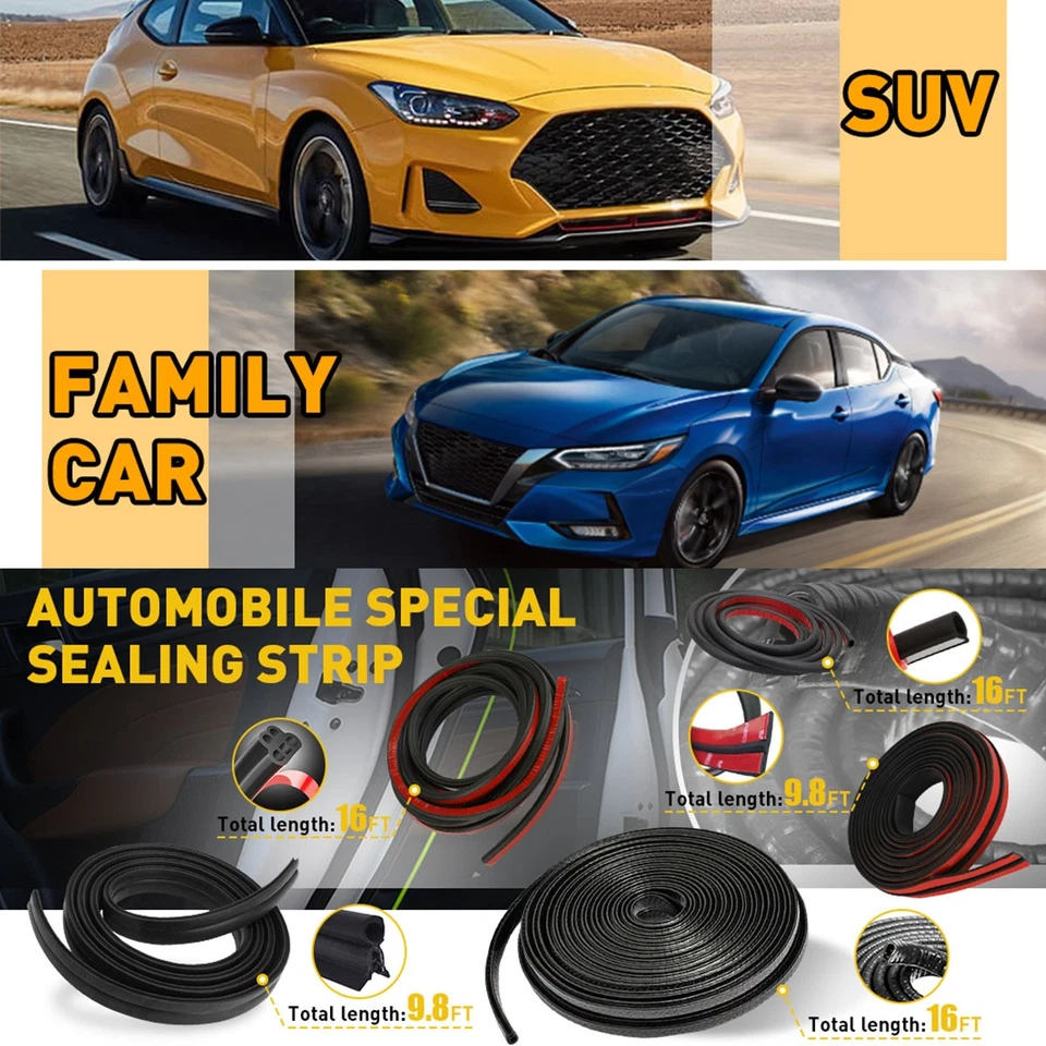 Trim 16ft Doorge Guard Strip Car Seal Moulding Rubber Lock D Protector Shape Foto 1 de 1