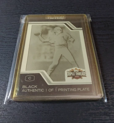 Placa de impresión Topps Triple Threads 2008 1/1 negra - Brodie Croyle - sellada Foto 1 de 3